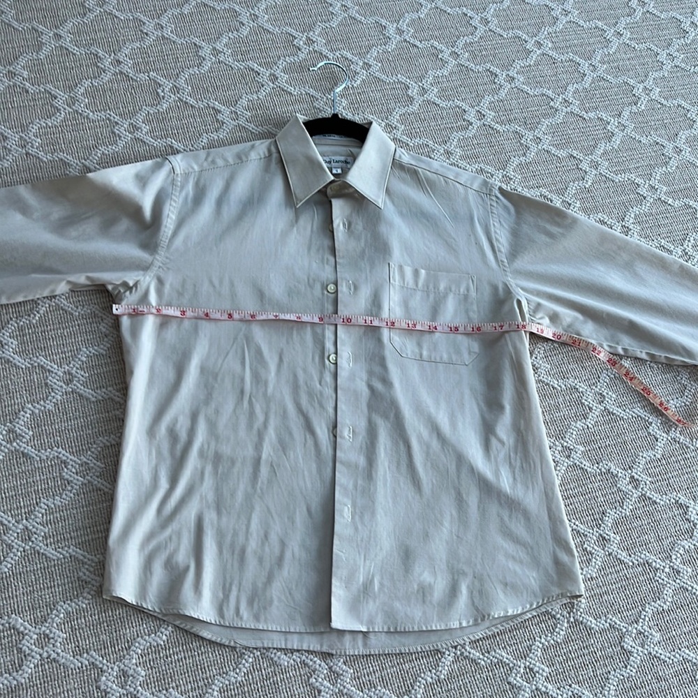 Guy laroche button down. Cream beige faded plaid. Size 12 never worn